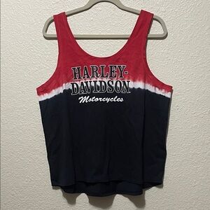 Harley-Davidson Red Blue And White Tank Top. Good Condition. Size XL.